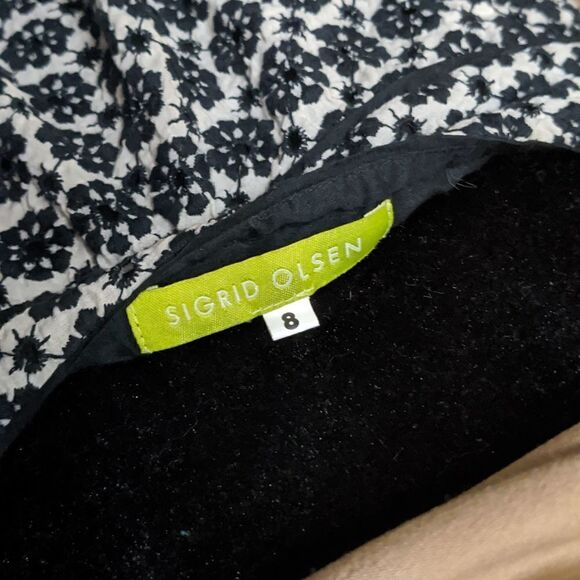 💜5/$25 Sz 8 Retro Vintage black and white Sigrid Olsen skirt - Picture 4 of 4
